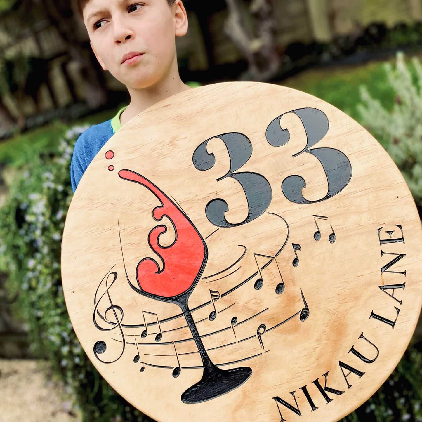 Hand-Painted & Carved Wooden House Signs
