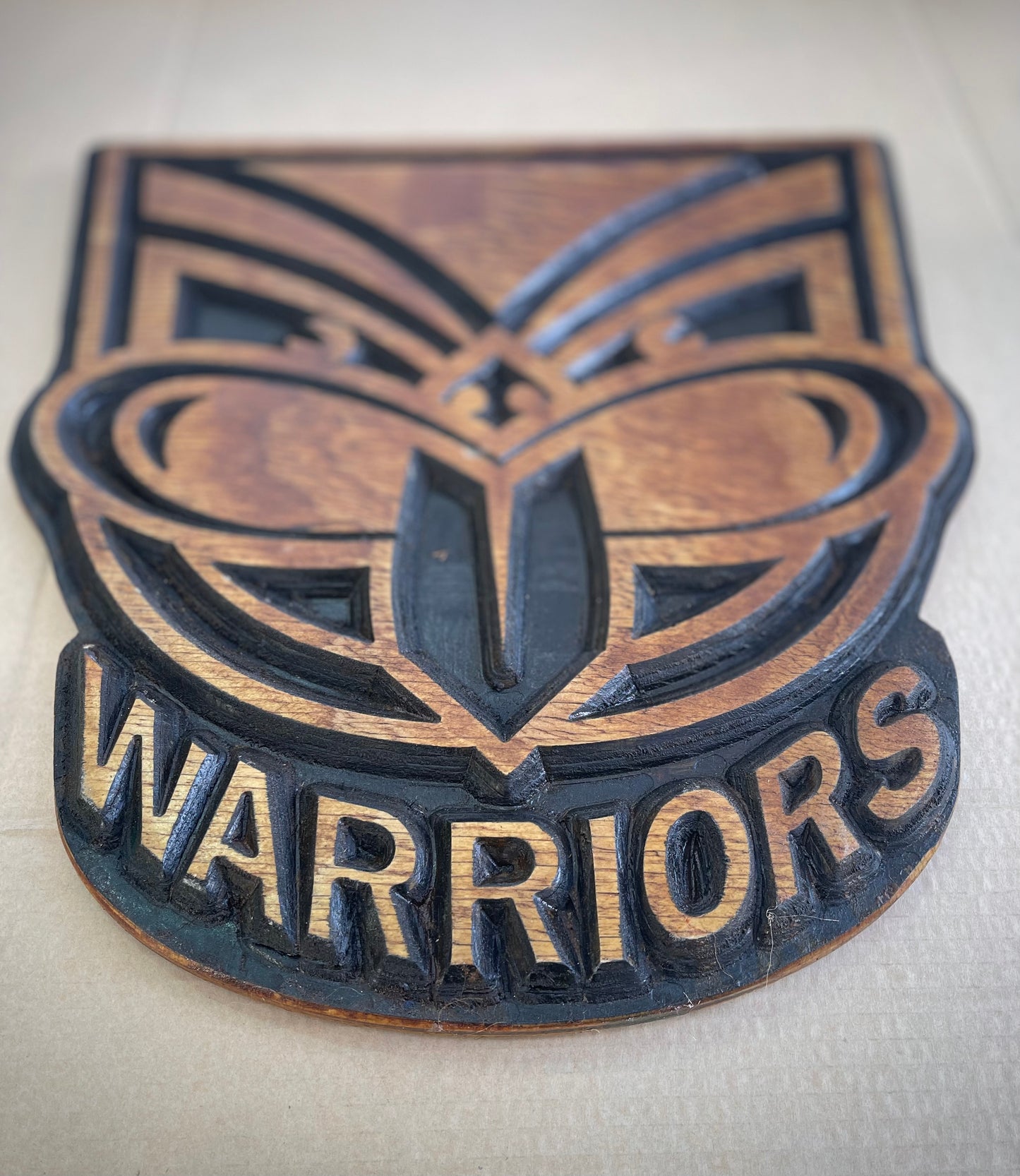 Warriors Wooden Sign - Black