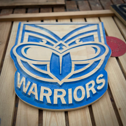 Warriors Wooden Sign - Blue