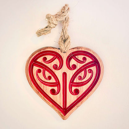"My Kiwi Heart" Carved Wooden Heart