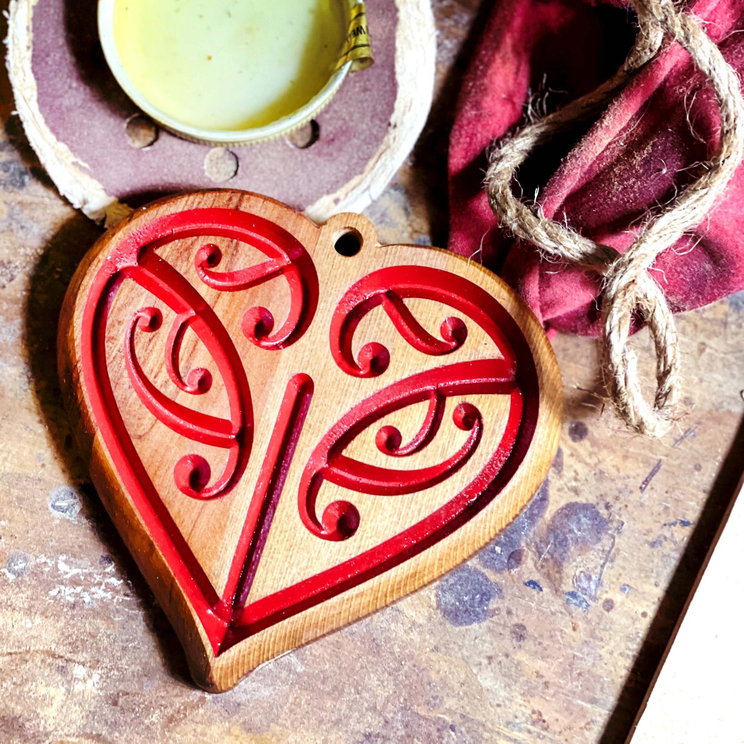"My Kiwi Heart" Carved Wooden Heart