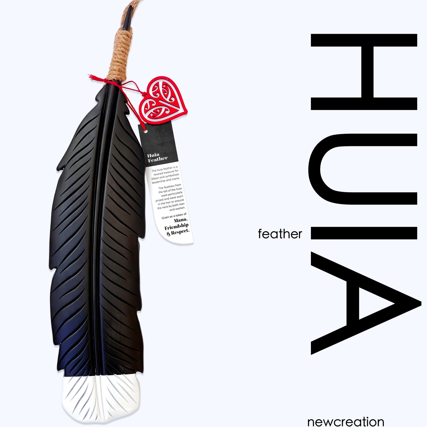 Wooden Huia Feather