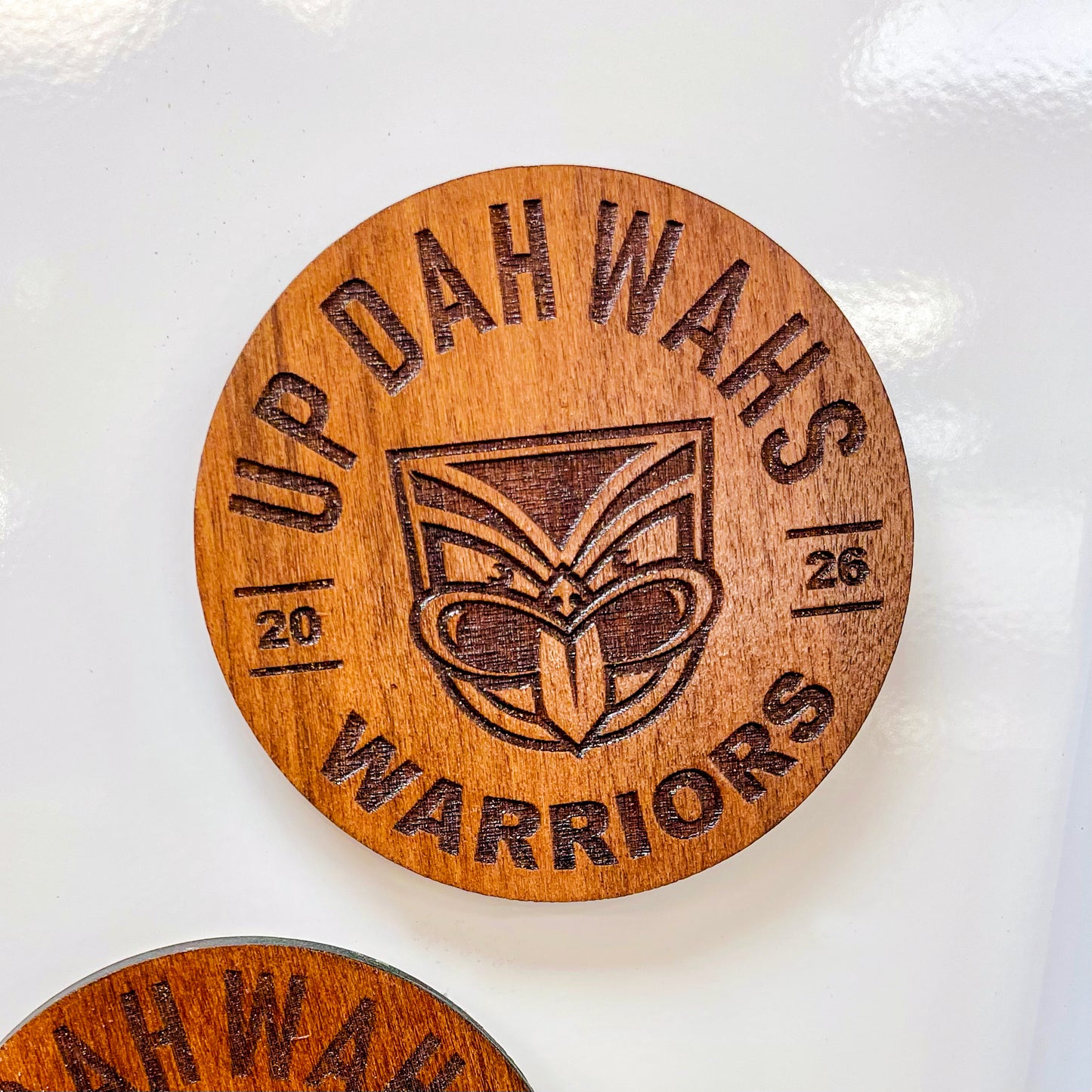 Warriors Magnetic Coaster Set – Rimu Veneer | Set of 4