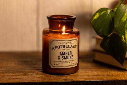 Apothecary Glass Candle Amber & Smoke 226g