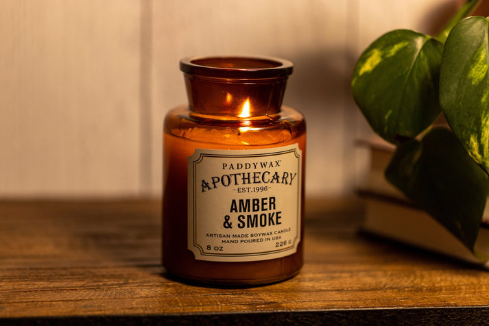 Apothecary Glass Candle Amber & Smoke 226g