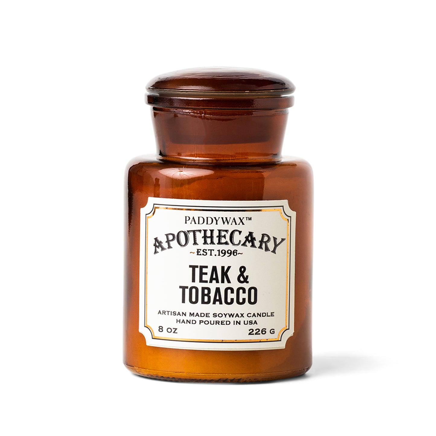Apothecary Glass Candle Teak & Tabacco 226g