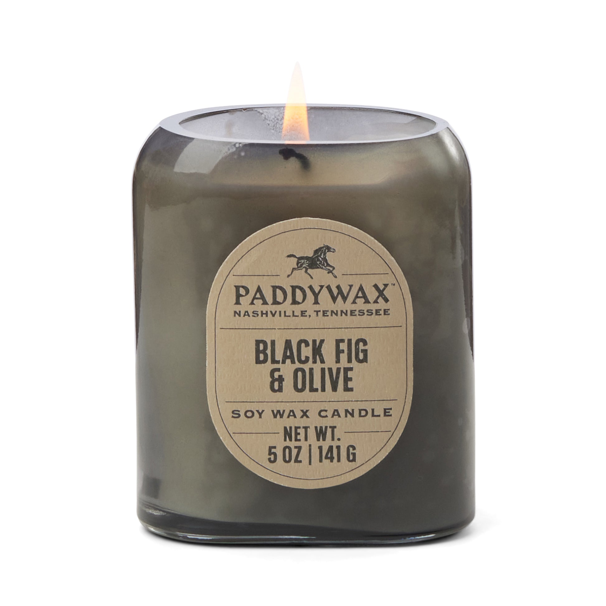 Vista Glass Candle Black - Black Fig & Olive 141g