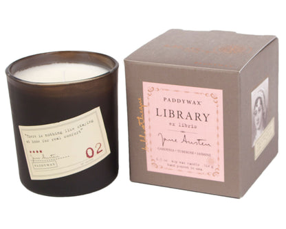 Library Boxed Glass Candle - Jane Austen (Gardenia, Tuberose & Jasmine) 170g