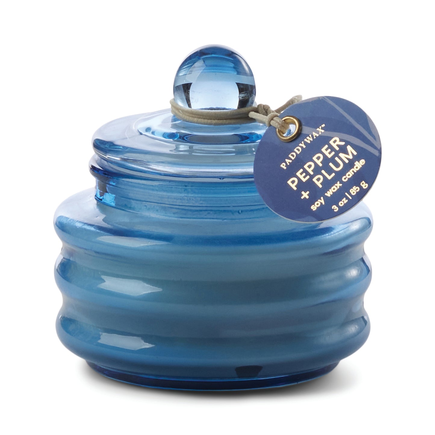 Beam Candle Bright Blue Glass Pepper & Plum 85g