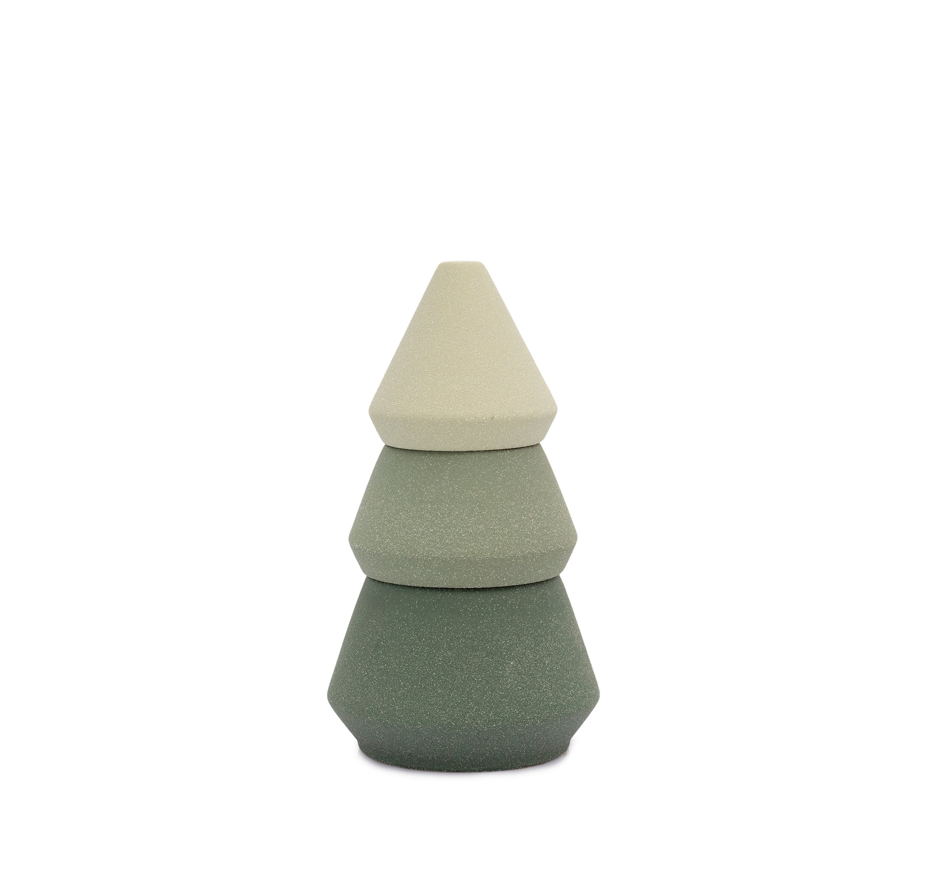 Cypress & Fir Ceramic Tree Stack Green 297g & 155g Candles & Incense Holder