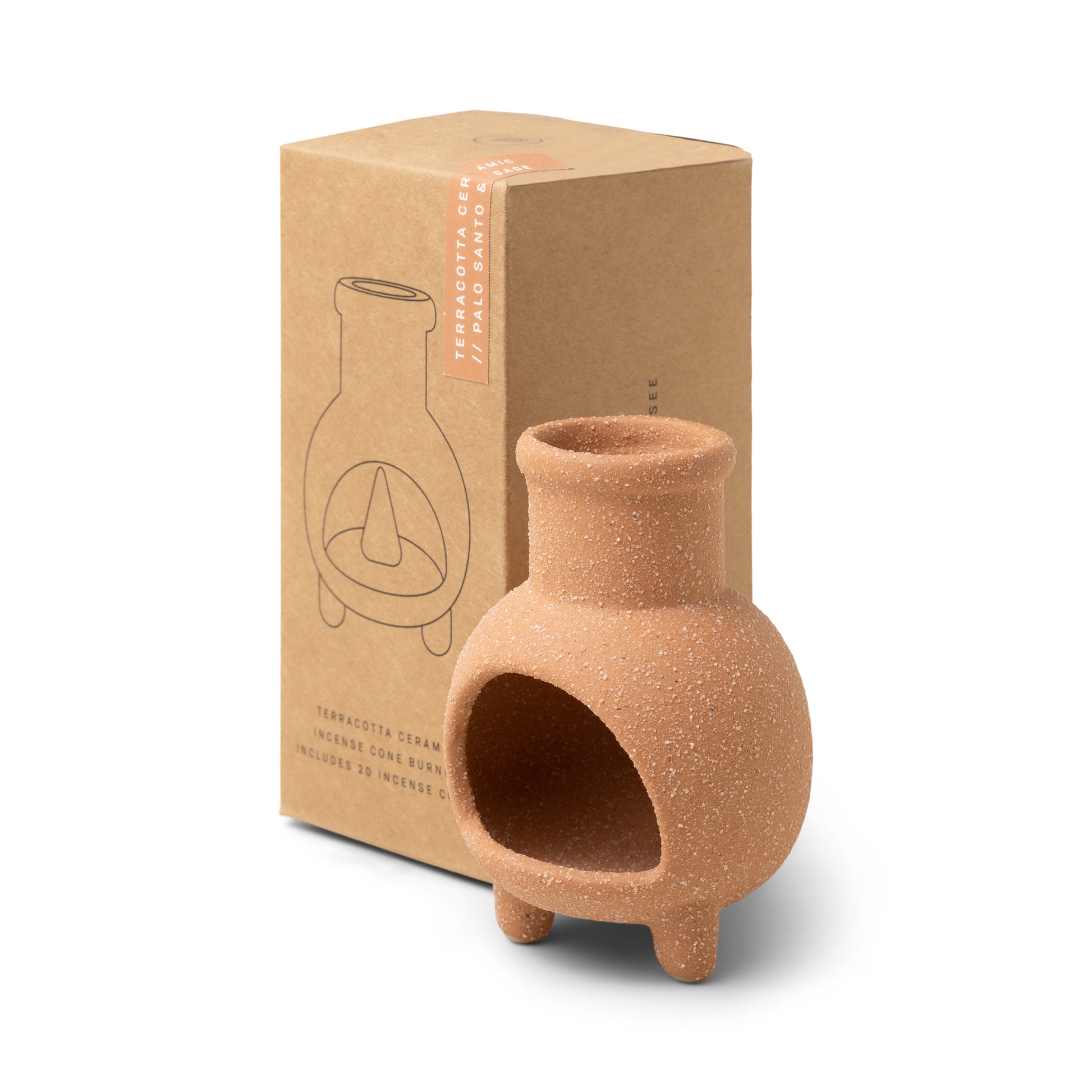 Ceramic Chimnea Incense Holder w 20 cones - Palo Santo & Sage