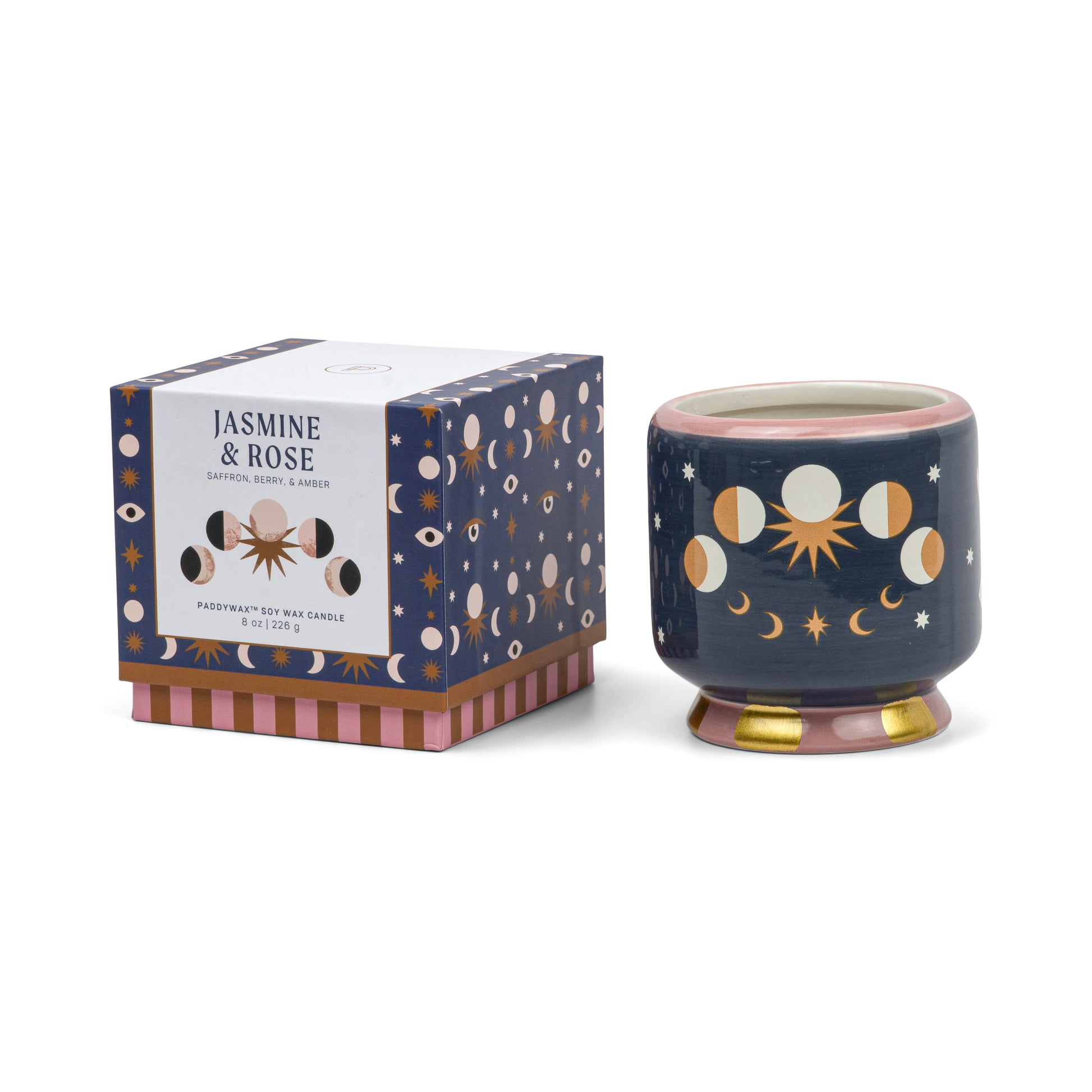 A Dopo Moon Phases Ceramic Candle - Jasmine & Rose 226g