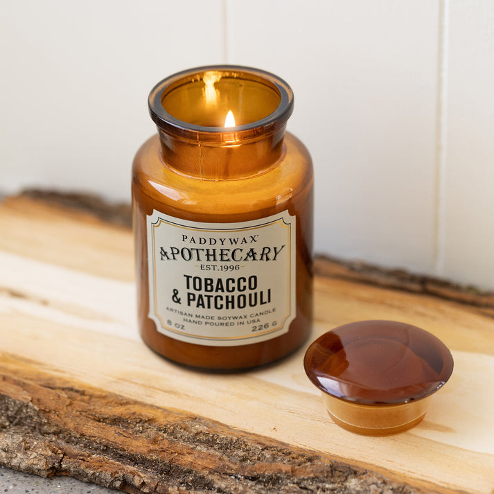 Apothecary Glass Candle Tobacco & Patchouli 226g