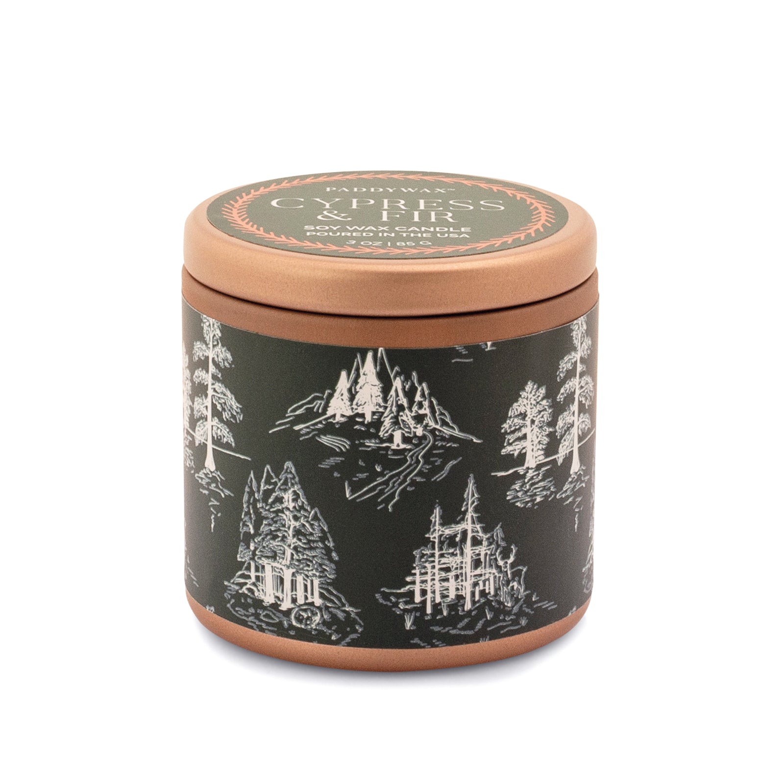 Cypress & Fir Copper Tin Candle Green 85g