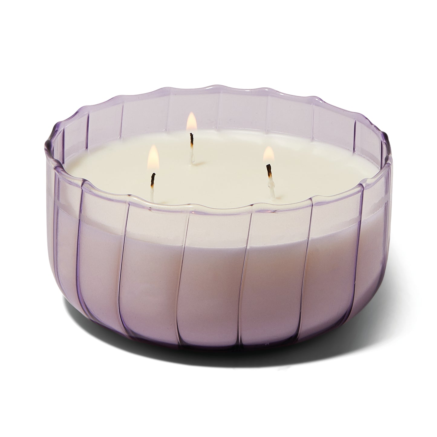 Ripple Large Purple Glass Candle - Salted Iris 340g