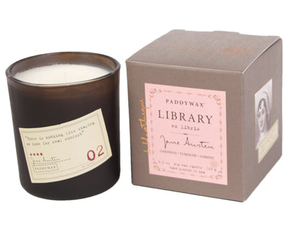 Library Boxed Glass Candle - Jane Austen (Gardenia, Tuberose & Jasmine) 170g