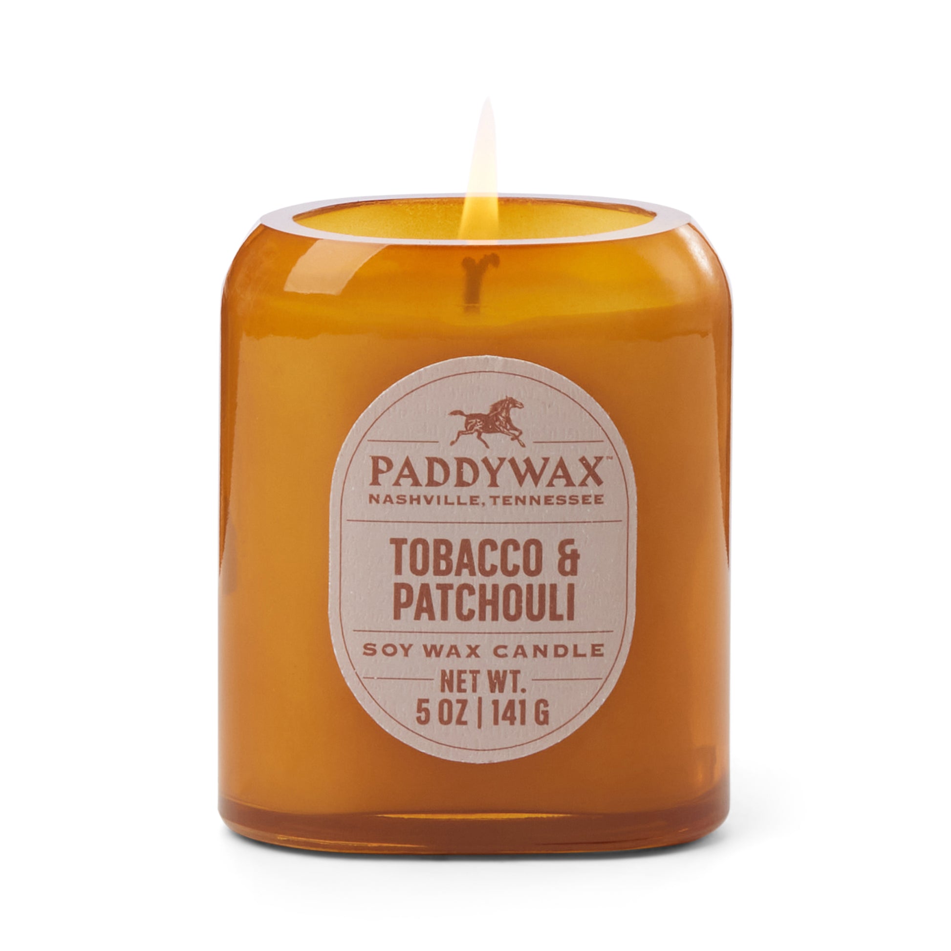 Vista Glass Candle Amber - Tobacco & Patchouli 141g