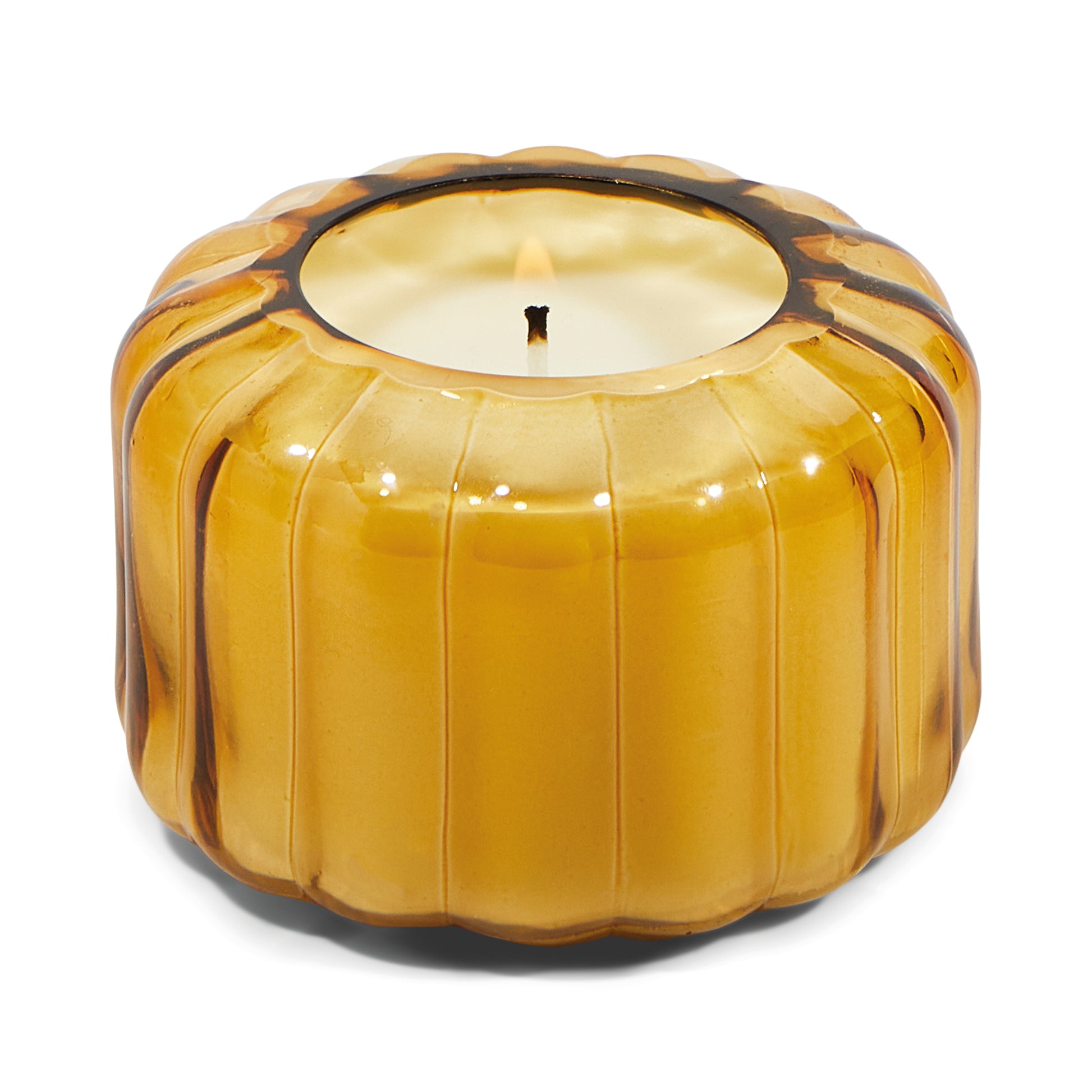 Ripple Small Gold Glass Candle - Golden Ember 127g