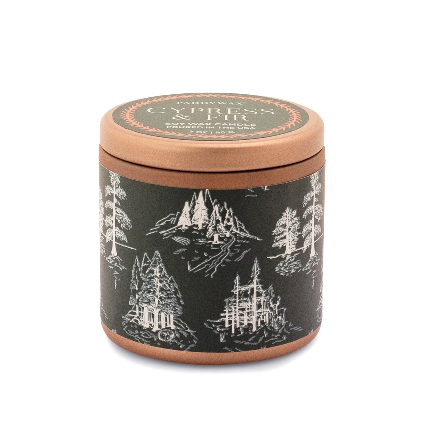 Cypress & Fir Copper Tin Candle Green 85g