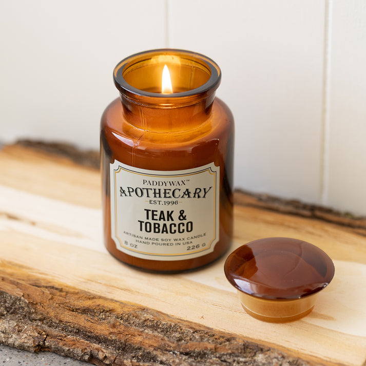Apothecary Glass Candle Teak & Tabacco 226g
