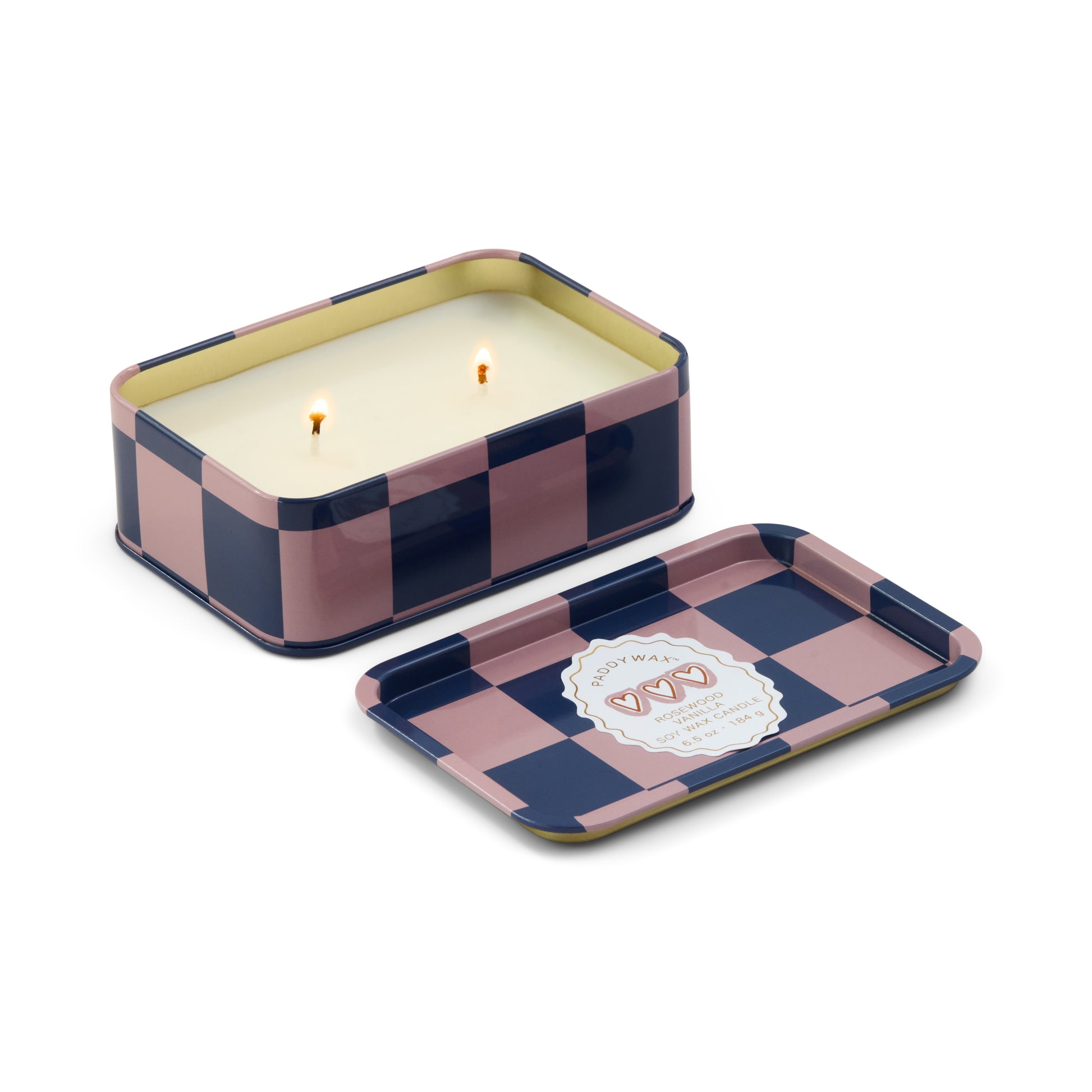 A Dopo Hearts Tin Candle - Rosewood Vanilla 184g