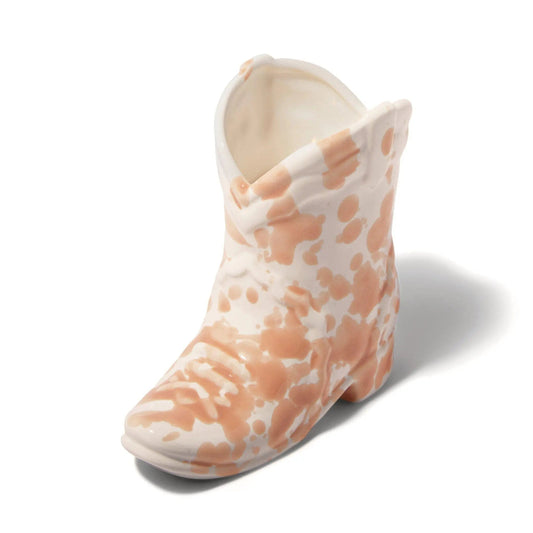 Nashville Cowboy Boot Ceramic Candle Pink Speckle - Cactus Flower 170g
