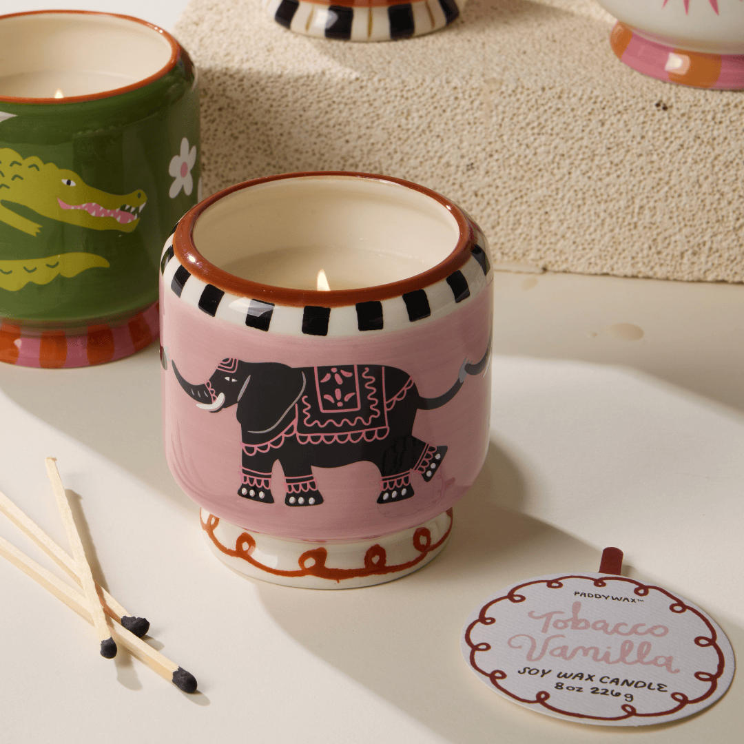 Paddywax A Dopo Elephant candle with coordinating matches
