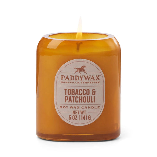 Vista Glass Candle Amber - Tobacco & Patchouli 141g